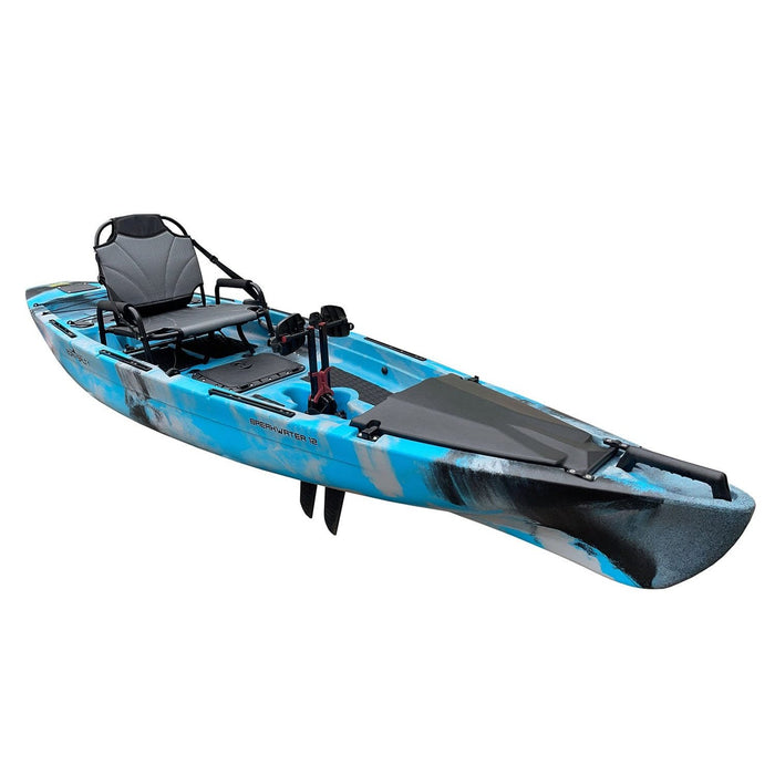 Born Salty Breakwater 12 Kayak - Aqua Camo - Pedal Drive Package - Backyard Provider