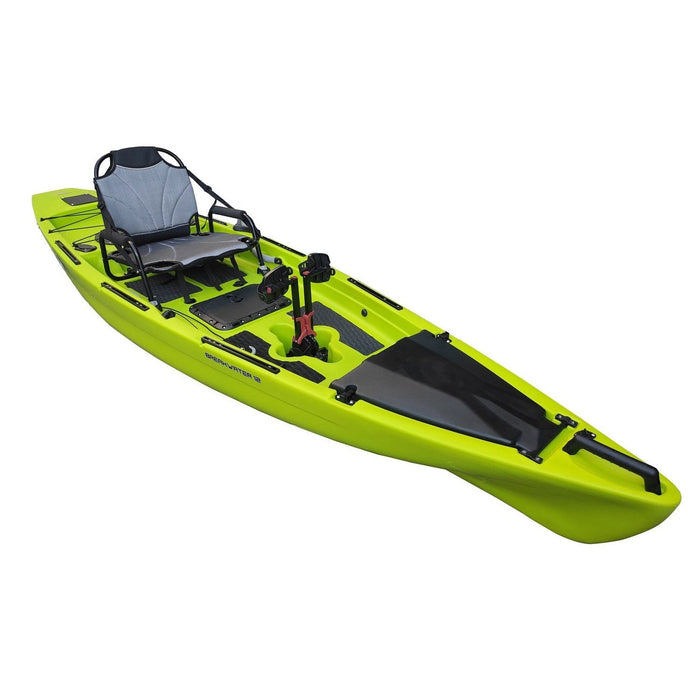 Born Salty Breakwater 12 Kayak - Neon Green - Pedal Drive Package - Backyard Provider