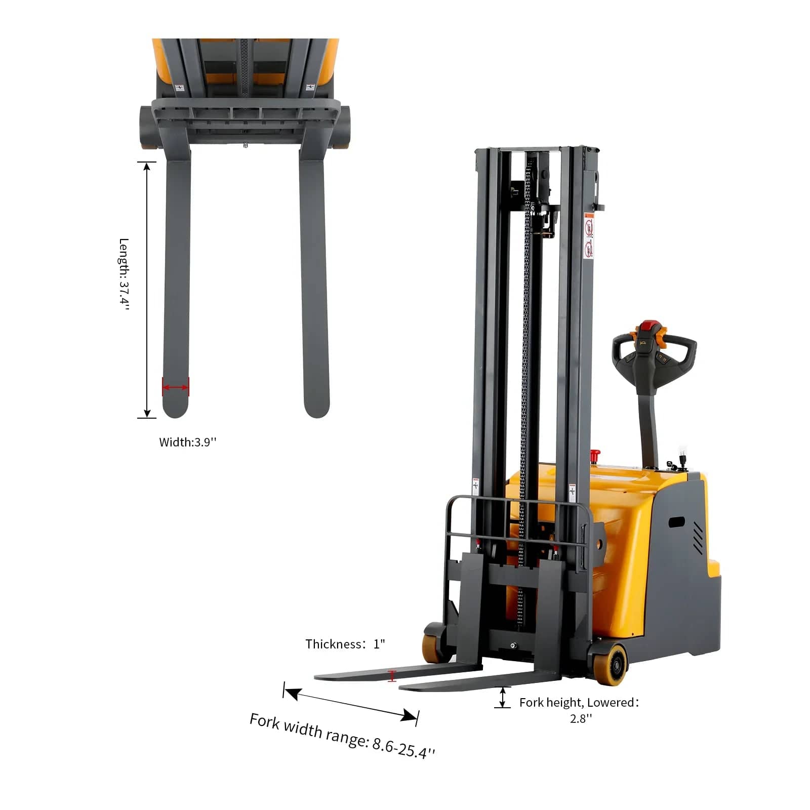 Apollolift Counterbalanced Electric Stacker 2200lbs 98" High - Backyard Provider