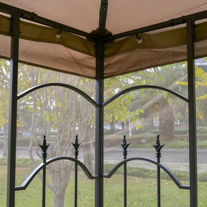 Outsunny 10' x 10' Steel Outdoor Patio Gazebo Canopy - 84C-028BN