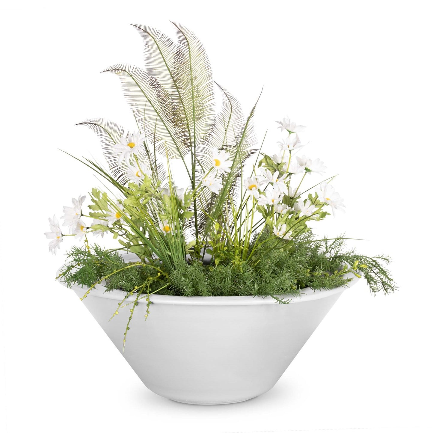 Cazo Powder Coated Steel Planter Bowl - White