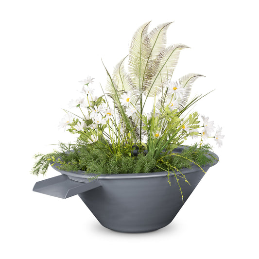 Cazo Powder Coated Planter & Water Bowl Gray