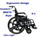 ComfyGo X-1 Ultra Lightweight Manual Wheelchair - X-1 BLACK - Backyard Provider
