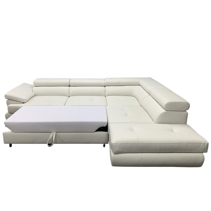 LUTON Leather Sectional Sleeper Sofa - Backyard Provider