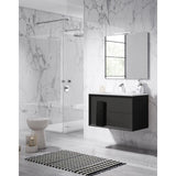 Lucena Bath Décor Cristal 80" Double Floating Vanity in White / Black / Grey - Backyard Provider