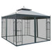 Outsunny 10' x 10' Steel Outdoor Patio Gazebo Canopy with Removable Mesh Curtains - 84C-028GY
