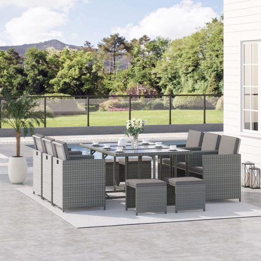 Outsunny 11 Pieces Patio Wicker Dining Sets - 841-162CG
