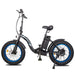 Ecotric 20inch black Portable and folding fat bike model Dolphin - C-DOL20LED-MBL-Z