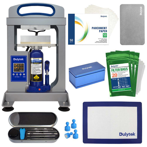 Dulytek® DHP7 7-Ton Hydraulic Rosin Heat Press and Accessories Bundle