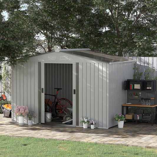 Outsunny 9' x 6' Metal Storage Shed - 845-031SR