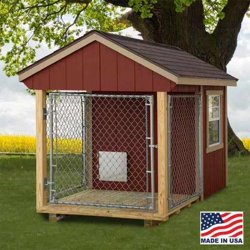 EZ-Fit 5x8 Dog Kennel Shed Kit with Run - kennel5x8