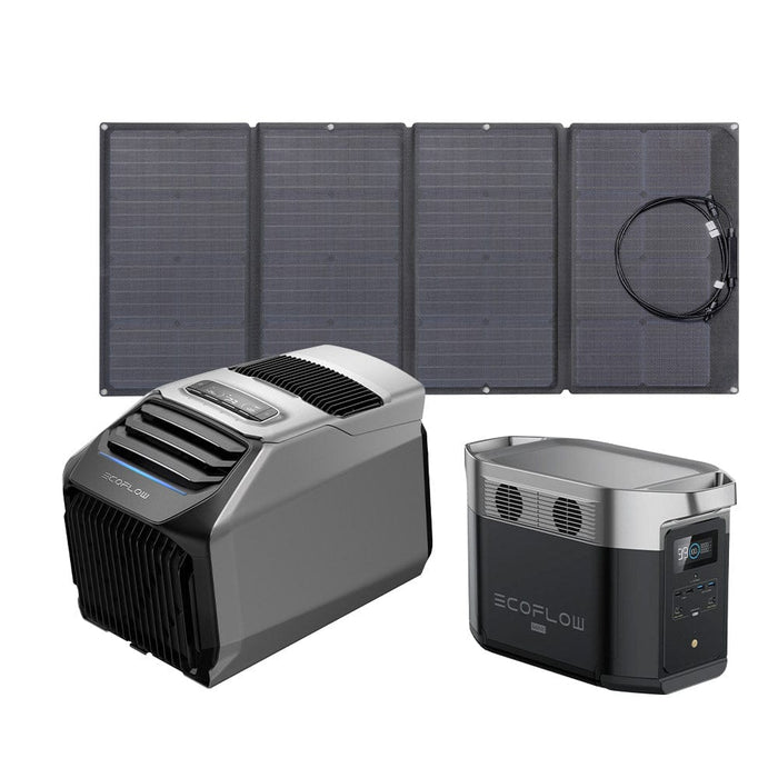 EcoFlow WAVE 2 Portable AC + DELTA Max 1600 + 160W Portable Solar Panel