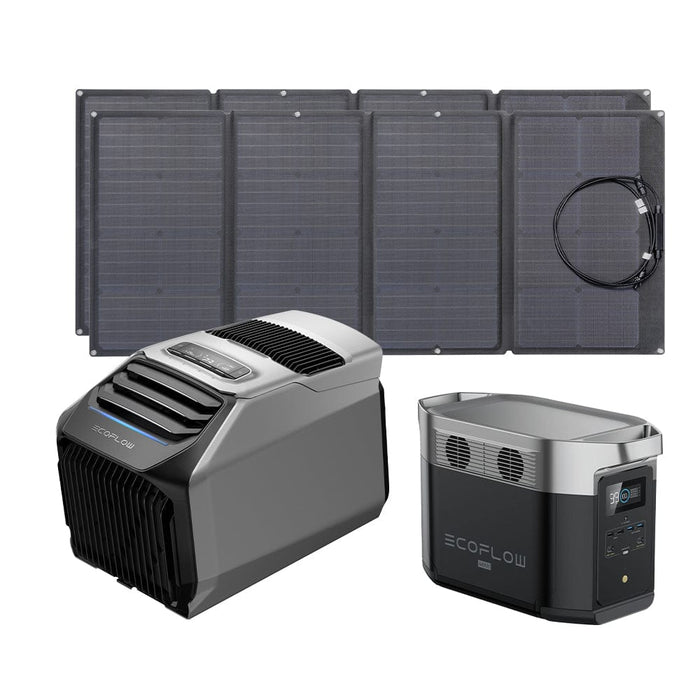 EcoFlow WAVE 2 Portable AC + DELTA Max 1600 + 160W Portable Solar Panel