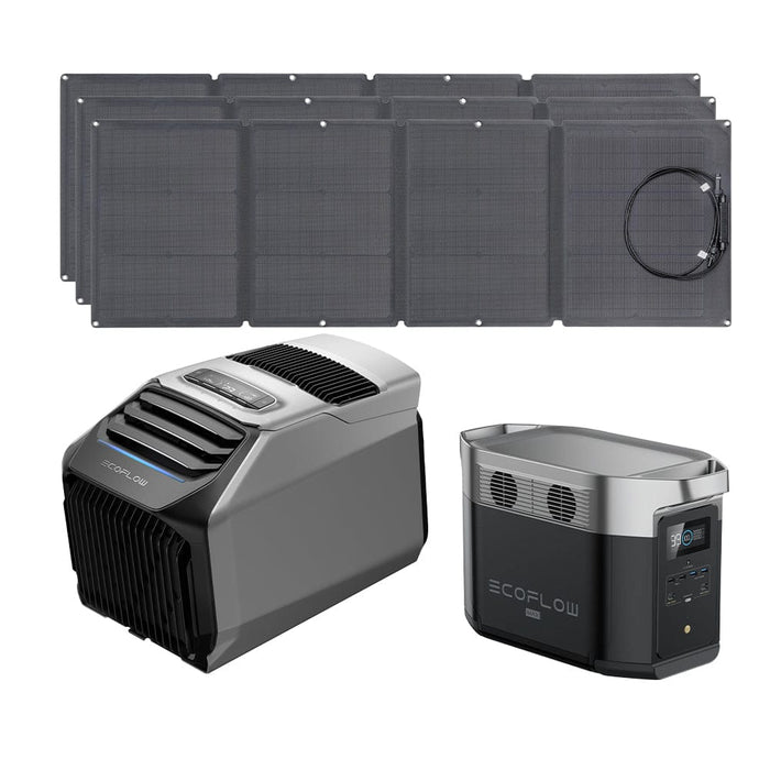 EcoFlow WAVE 2 Portable AC + DELTA Max 2000 + 110W Portable Solar Panel