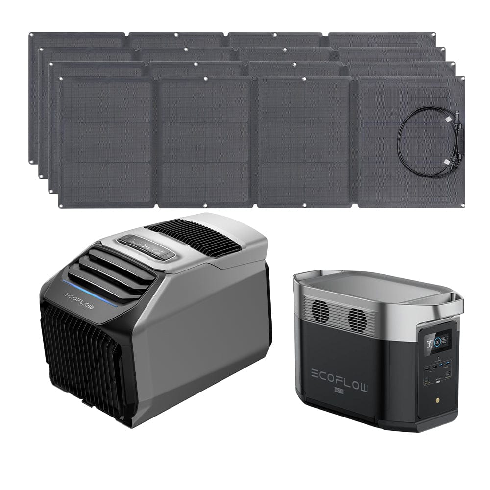 EcoFlow WAVE 2 Portable AC + DELTA Max 2000 + 110W Portable Solar Panel