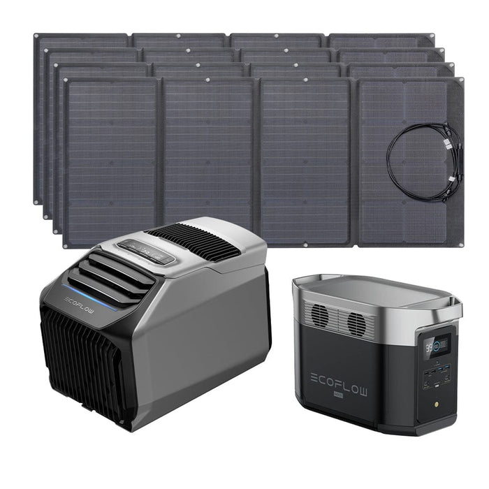 EcoFlow WAVE 2 Portable AC + DELTA Max 2000 + 160W Portable Solar Panel
