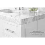 Ancerre Elizabeth Bathroom Vanity with Sink and Carrara White Marble Top Cabinet Set - VTS-ELIZABETH-36-W-CW - Backyard Provider