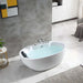 Empava 59" Freestanding Oval Whirlpool Bathtub with Faucet, EMPV-59AIS12