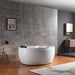 Empava 59" Freestanding Round Whirlpool Bathtub with Faucet, EMPV-59JT005