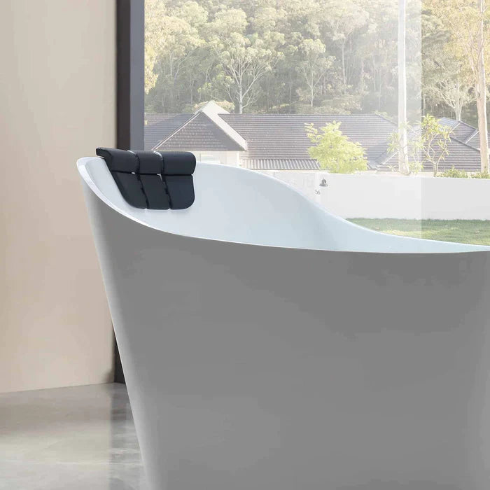 Empava 67" Freestanding Oval Whirlpool Bathtub with Faucet, EMPV-67AIS09