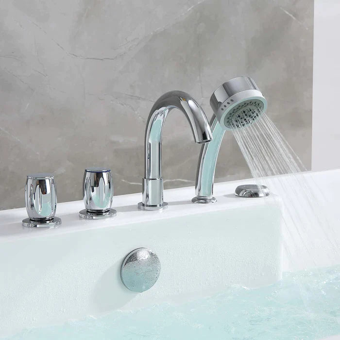 Empava 67" Freestanding Flat Bottom Whirlpool Bathtub with Faucet, EMPV-67AIS16