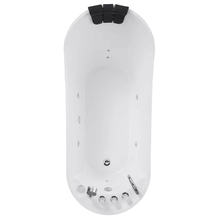Empava 67" Freestanding Oval Whirlpool Bathtub with Faucet, EMPV-67AIS09
