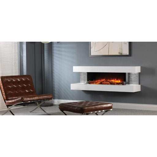 European Home 60" 3-Sided Compton 1000 Wall Mount Built-In Electric Fireplace Suite