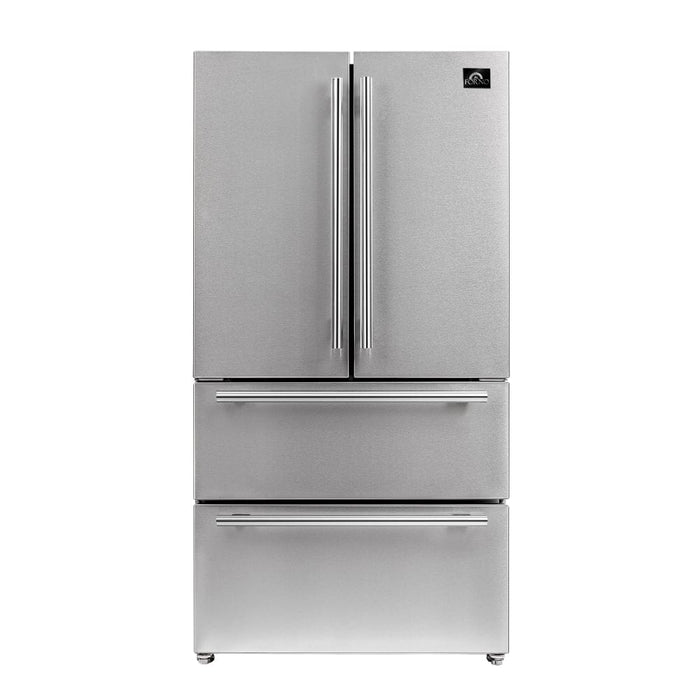 Forno 36 in. 19.3 cu.ft. French Door Refrigerator in Stainless Steel with Grill, FFRBI1820-40SG
