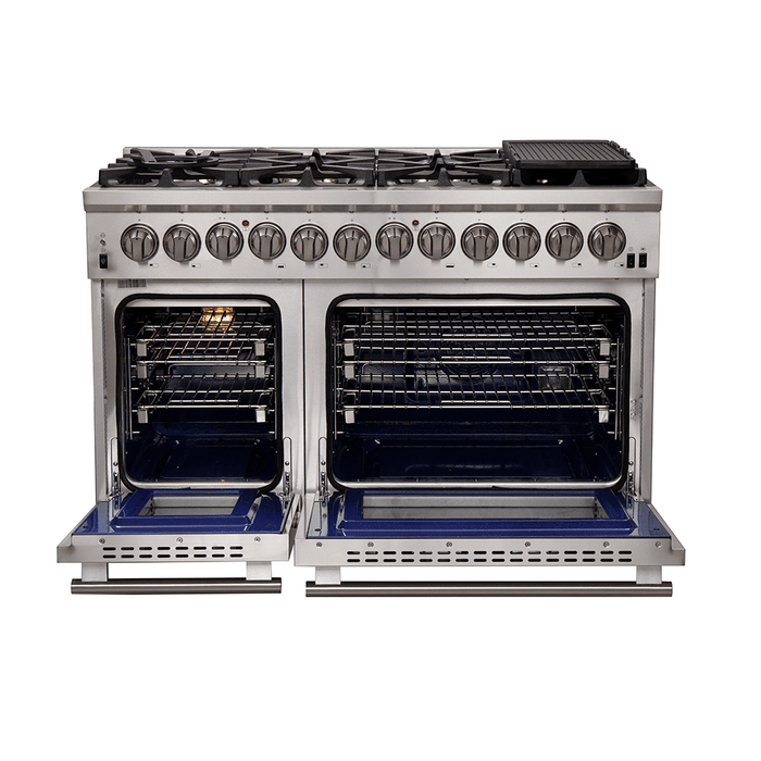 Forno 48″ Pro Series Capriasca Gas Burner / Electric Oven in Stainless Steel 8 Italian Burners, FFSGS6187-48