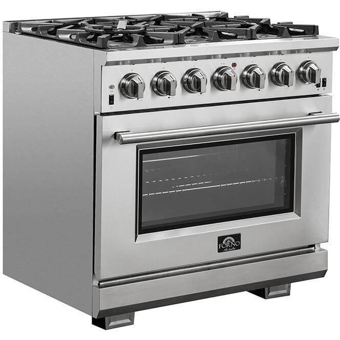 Forno 36″ Pro Series Capriasca Gas Burner / Gas Oven in Stainless Steel 6 Italian Burners, FFSGS6260-36