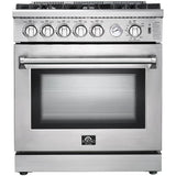 Forno 30″ Lseo Gas Burner / Gas Oven in Stainless Steel 5 Italian Burners, FFSGS6275-30