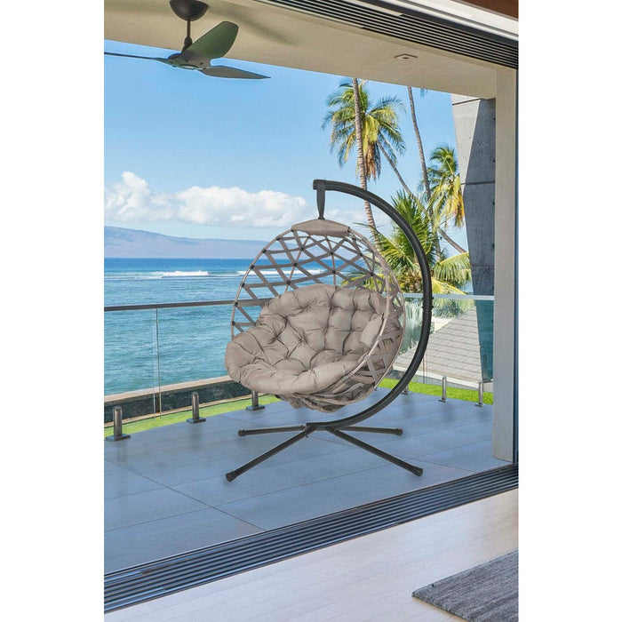 FlowerHouse Hanging Ball Chair w/ Stand - FHMOD100-SAND