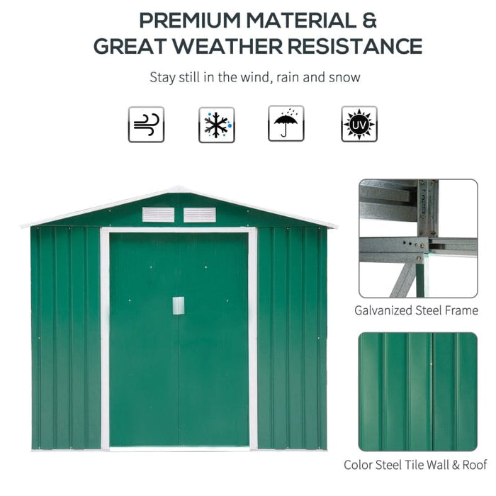 Outsunny 7' x 4' Steel Storage Shed Organizer - 845-030GN