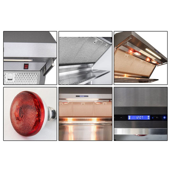Forno Appliace Package - 36 Inch Gas Burner/Electric Oven Pro Range, Wall Mount Range Hood, Refrigerator, Microwave Drawer, Dishwasher, AP-FFSGS6187-36-8