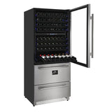 Forno 30 in. 144 Bottle & 200 Can Triple Zone Wine Cooler, FWCDR6661-30S