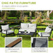 Outsunny 4 Piece Aluminum Garden Sofa Set Widened Seat - 84B-635CW