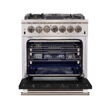 Forno 30 Inch Professional Freestanding Gas Range in Black, FFSGS6260-30BLK