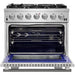Forno Appliance Package - 36 Inch Gas Burner/Electric Oven Pro Range, Wall Mount Range Hood, Dishwasher, AP-FFSGS6187-36-W-2