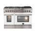 Forno 48 Inch Professional Freestanding Dual Fuel Range in White, FFSGS6156-48WHT