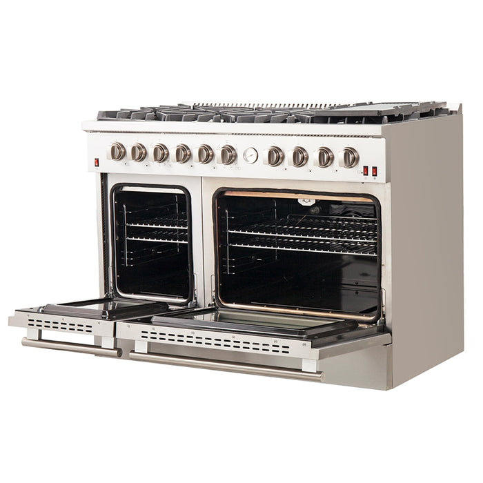 Forno 48 In. Freestanding 6.58 cu. ft. Gas Range with Airfryer in Stainless Steel, FFSGS6291-48