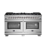 Forno 60 Inch Titanium Pro Series Capriasca Freestanding Dual Fuel Range, FFSGS6187-60