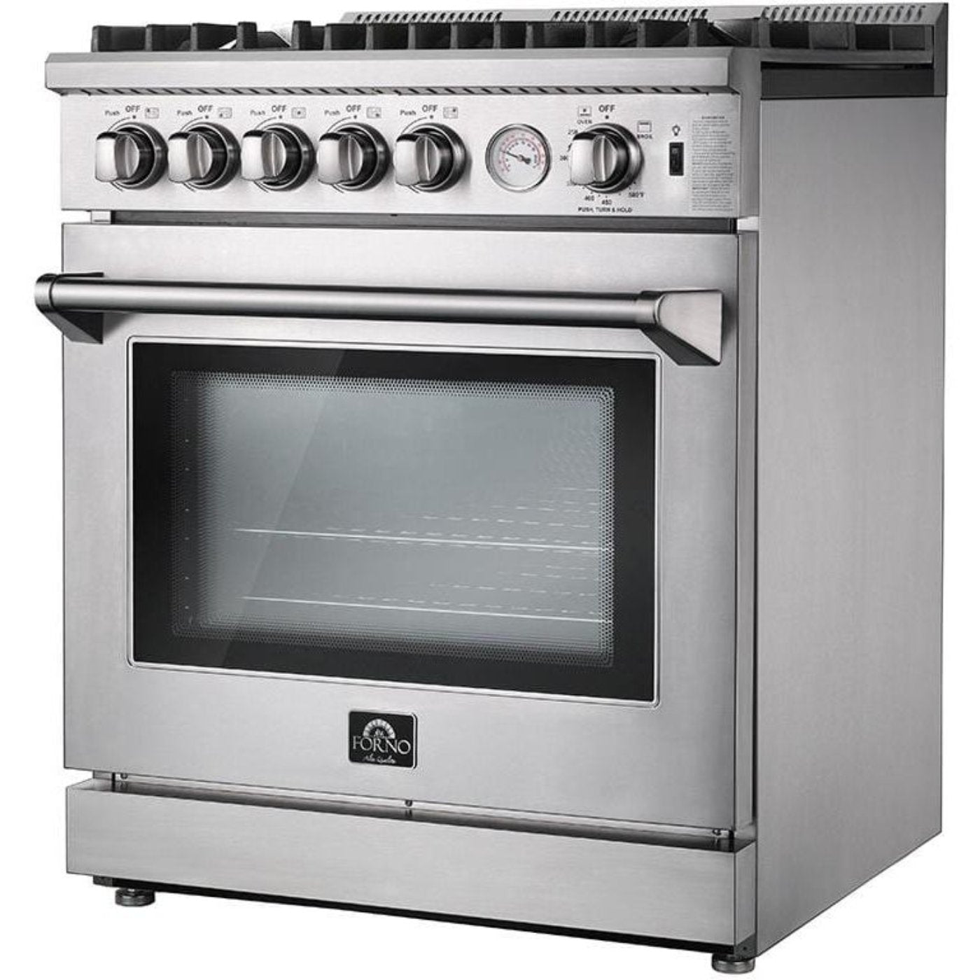 Forno Appliance Package - 30 Inch Gas Range, Wall Mount Range Hood, Microwave Drawer, AP-FFSGS6275-30-W-3