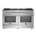 Forno Galiano 60 In. 8.64 cu. ft. Professional Freestanding Dual Fuel Range in Stainless Steel, FFSGS6156-60