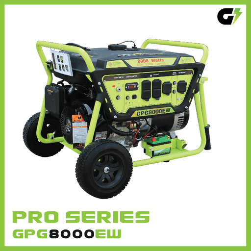Green-Power America 8000/6500-Watt Gas Powered Portable Generator - GPG8000EW