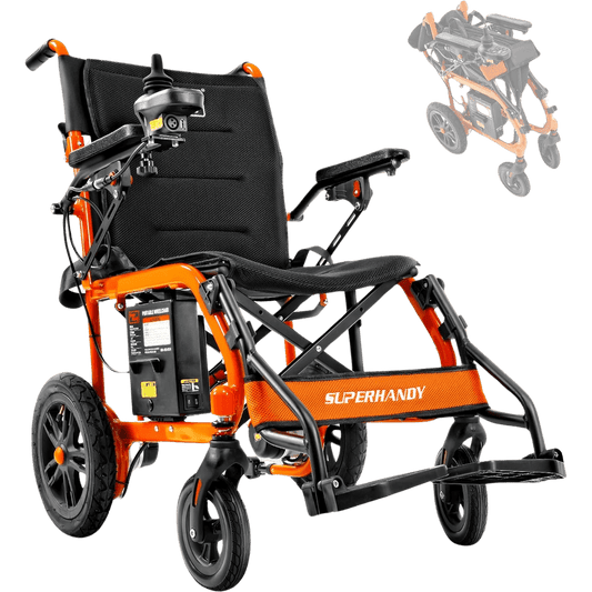 Super Handy GUT155 Foldable Electric Wheelchair 24V 6Ah 250W 3.7 MPH Max Speed 6 Mile Range New