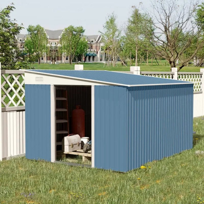 Outsunny 11.5' x 9' x 6.5' Steel Garden Storage Shed - 845-529
