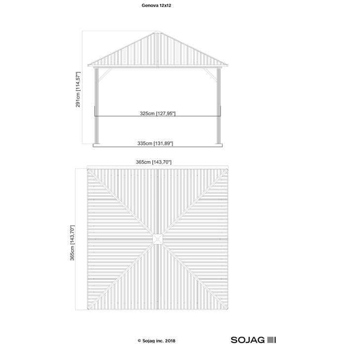 Sojag™ Genova II Double-Roof Gazebo with Mosquito Netting