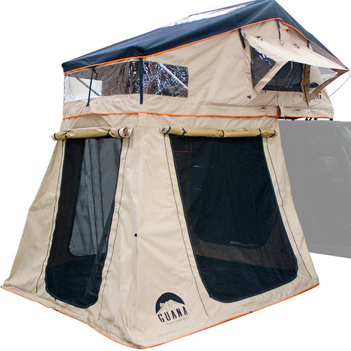 Guana Equipment Wanaka 55" Roof Top Tent Setup With XL Annex - 3 Person Size - GE0001