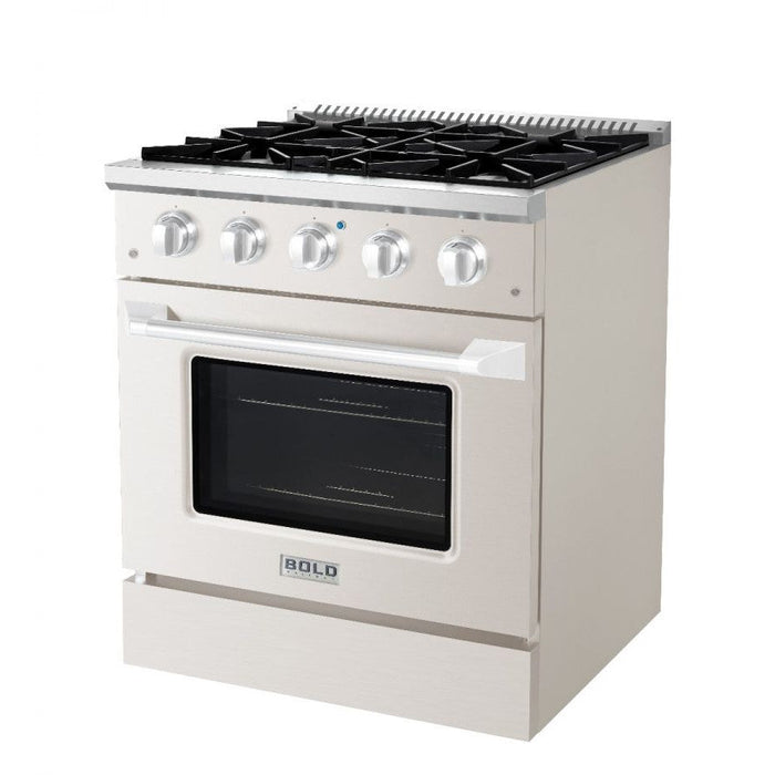 Hallman BOLD 30" 4.2 Cu.Ft. 4 Burner Freestanding Dual Fuel Range and Electric Oven - HBRDF30