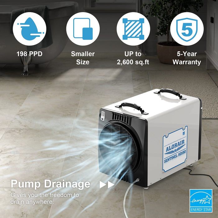 AlorAir Duct-able Version Basement/Crawl Space Dehumidifiers 90 PPD Commercial Industrial Dehumidifier - Duct-able Version HDi90